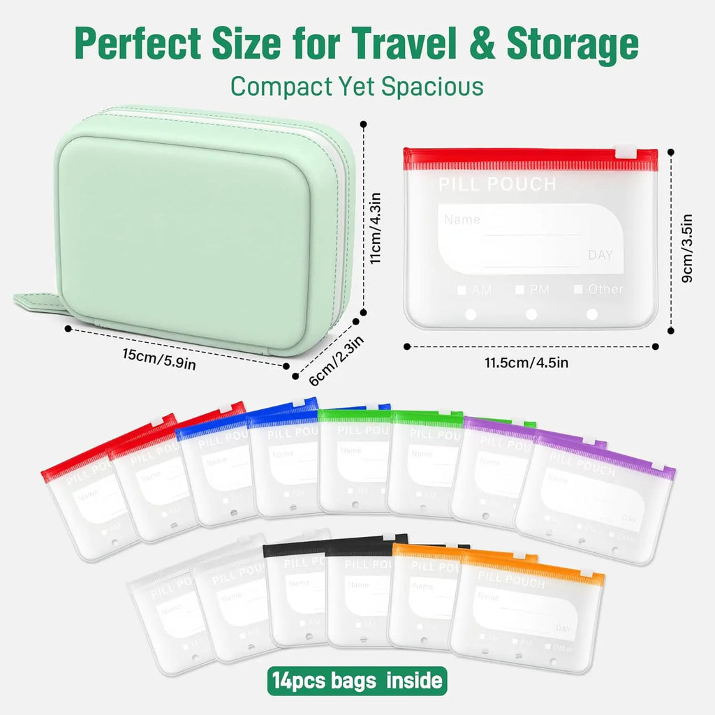 Waterproof Travel Pill Organizer Pouch Set