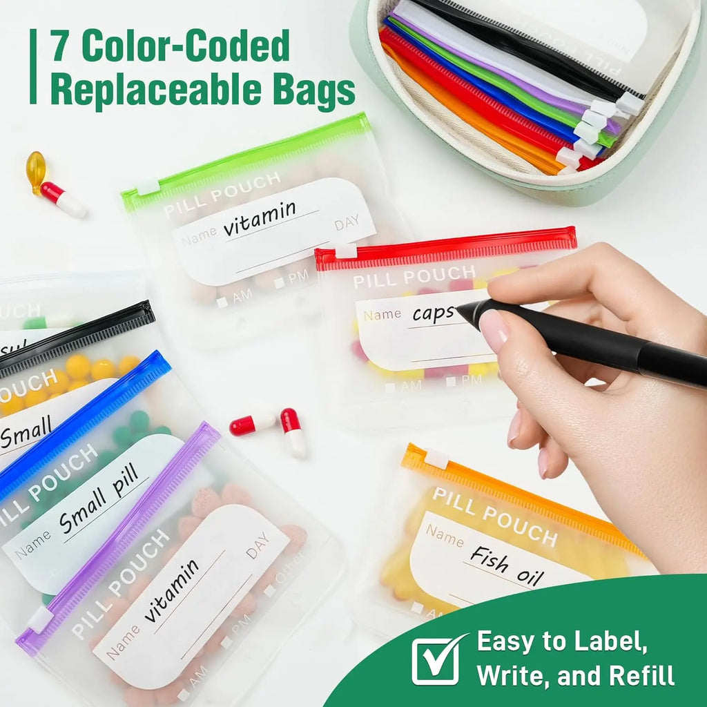 Waterproof Travel Pill Organizer Pouch Set