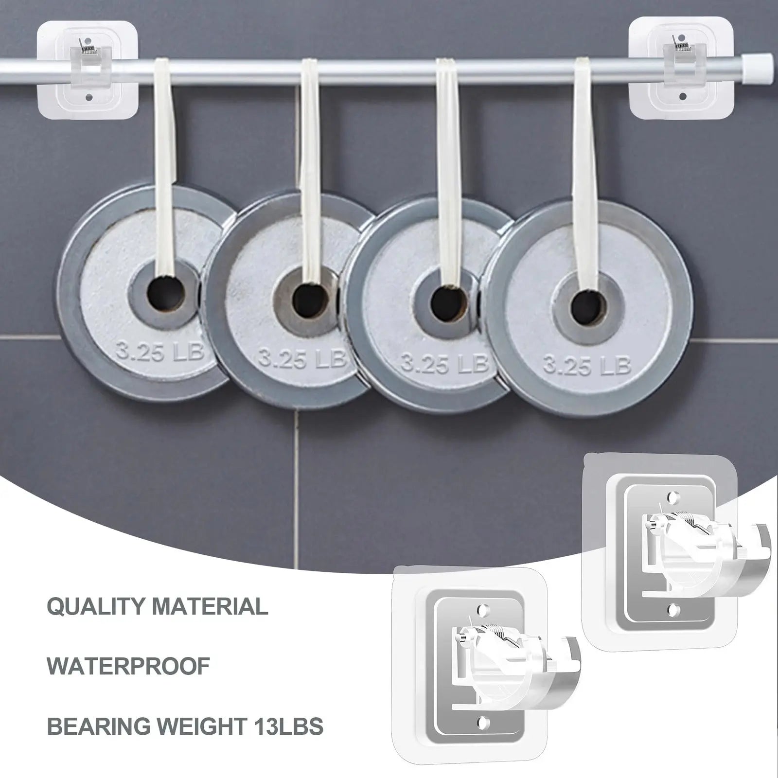 No-Drill Adjustable Curtain Rod Brackets